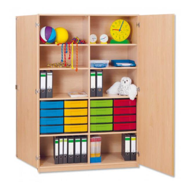 Klassenschrank XL - 16 flache Boxen 