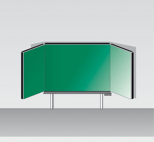 Klapp-Schiebetafel II weiße Stahlemaille - Mittelfläche: 200 x 100 cm