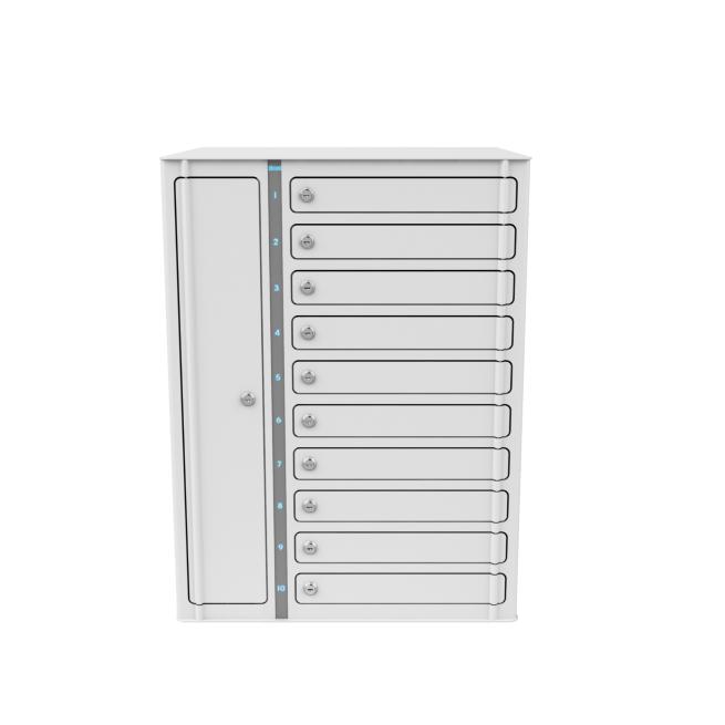 zioxi Volt – iPad-Spind, 10 Geräte USB-C-Anschluss, Schlüsselschloss