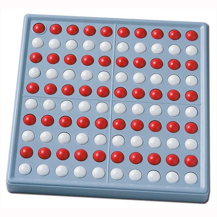 Abaco 100 Je 10 rote und 10 weiße Kugeln im Wechsel (Zeile 1, 3, 5, 7