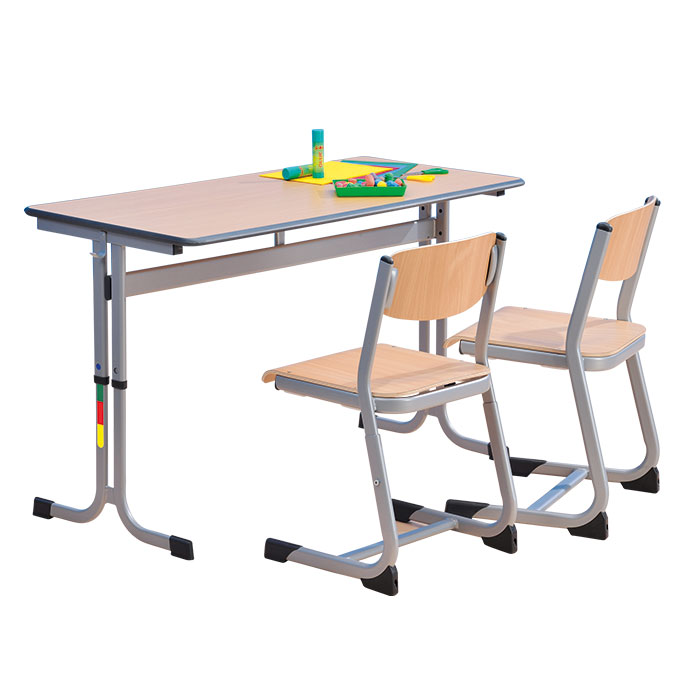 Zweier-Schülertisch mit C-Fuß ABS-Kante | Buche