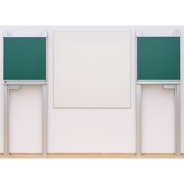 Doppelpylonen-Klappschiebetafel Fläche 100 x 100 cm | Grün (für Kreide)