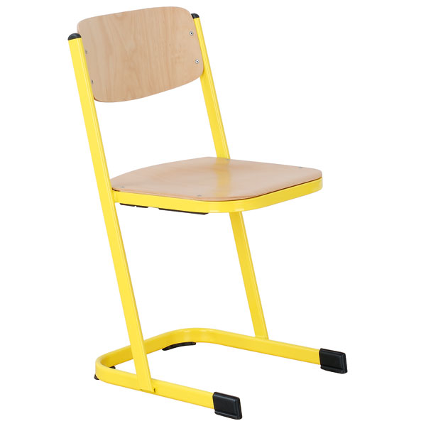 Schülerstuhl mit U-Fuß mit geschlossenem Sitzträger Größe 1 - Gelb