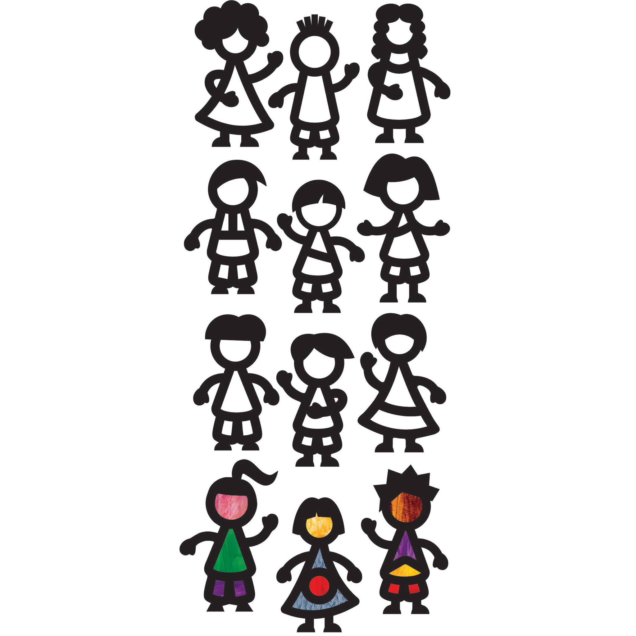 SET: Fensterbilder Kinder, 36 Stück