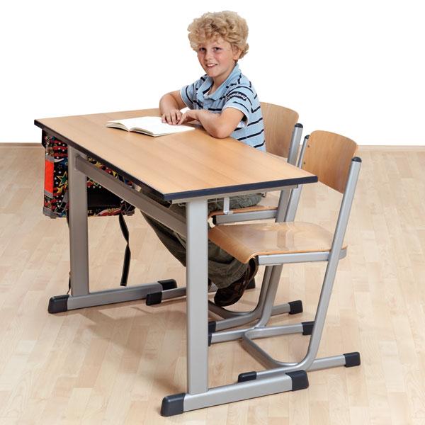 Schülertisch mit L-Fuß-Profil Einertisch mit Vollkernplatte