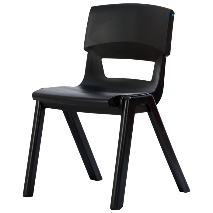 Postura+ Stuhl, aus recyceltem Polypropylen Schwarz Größe 5 - Sitzhöhe: 43 cm