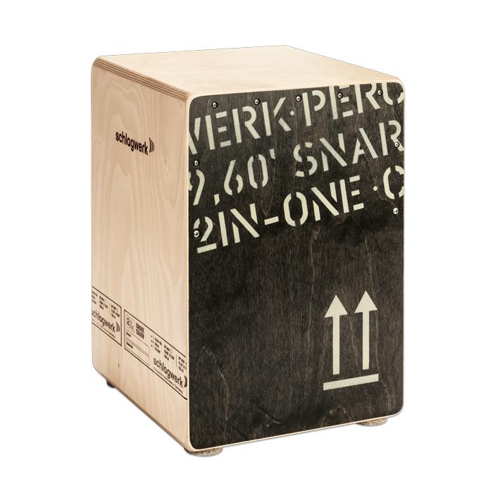 Snare Cajon 2 in 1 Black Edition mit Beschriftung