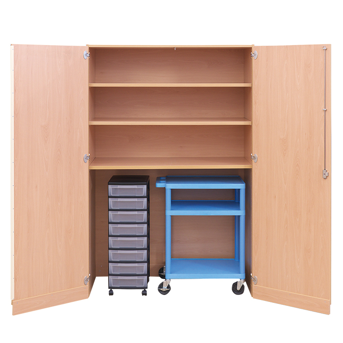 Garagenschrank ohne Mittelwand und 8 flachen Boxen günstig online