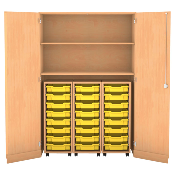 Garagenschrank, 190 x 126,4 x 60 cm, mit 3 Rollcontainern, 24 Boxen und 2 Böden 
