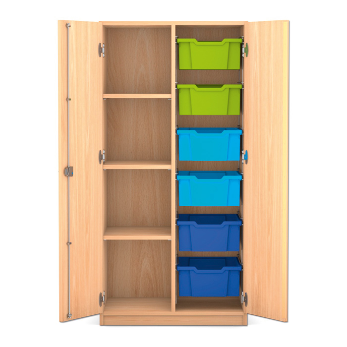 Mittelhoher Schrank, 143,9 x 73,1 x 50 cm, mit 6 Boxen und 3 Böden