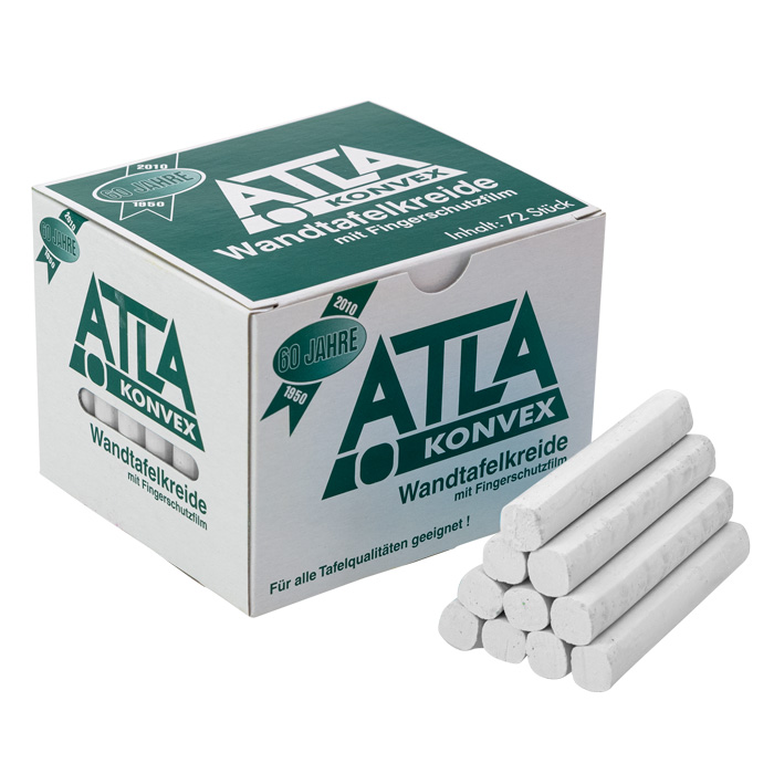 ATLA Schulkreide, staubarm, 72 Stück, Ø 12 mm, weiß 