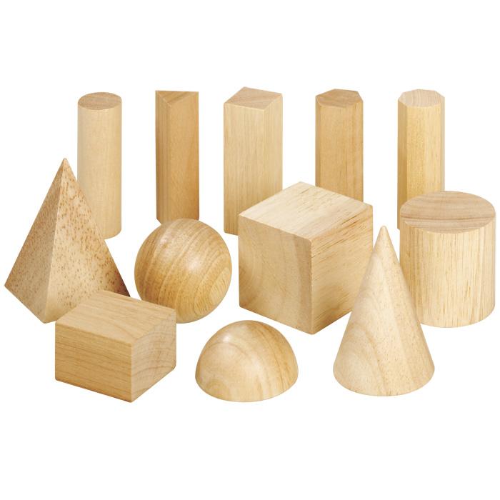 Geometrie-Körper aus Holz 