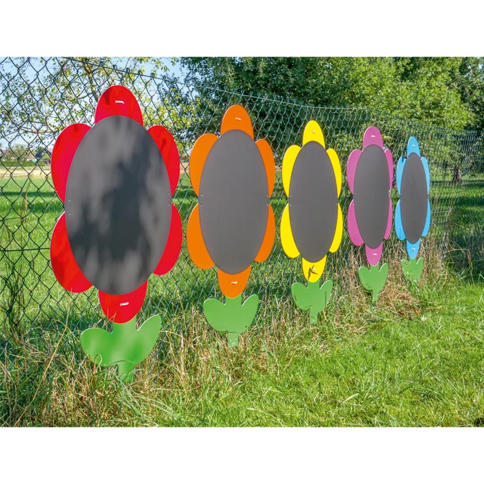3 Blumentafeln für Kinder outdoor-geeignet Wiemann Lehrmittel Wandtafeln in Schwarz mit bunten Blüten 