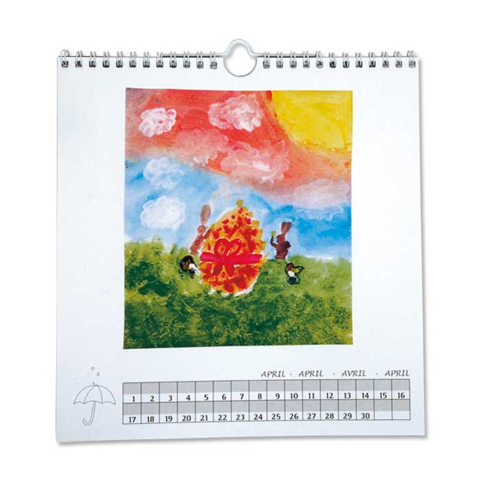 Dauerkalender zum Selbstgestalten, weiß - mit Spiralbindung günstig