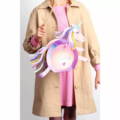 einhorn tasche, pastellfarben, flauschige mane, schulterriemen, be magic