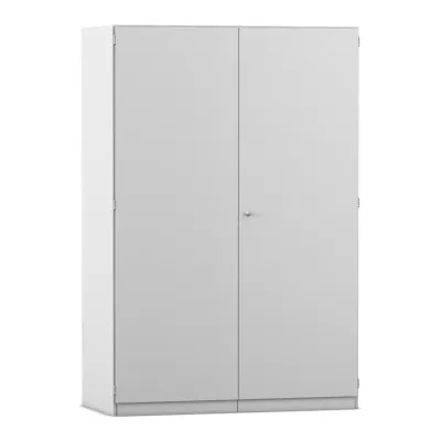 Schrank, Zweiflügelig, Grau, Metallschrank, Schrank mit Türgriff
