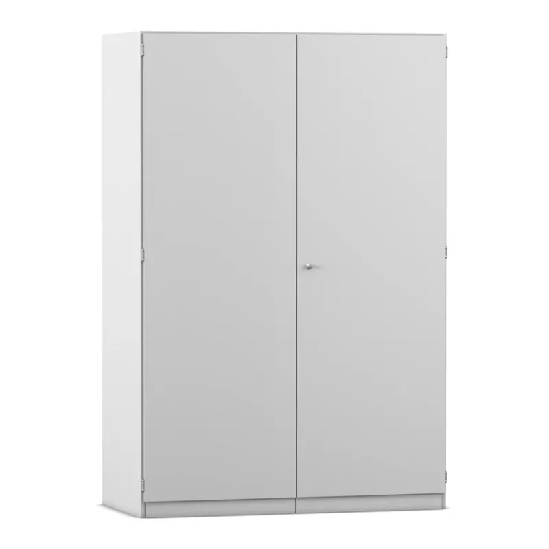 Schrank, Zweiflügelig, Grau, Metallschrank, Schrank mit Türgriff