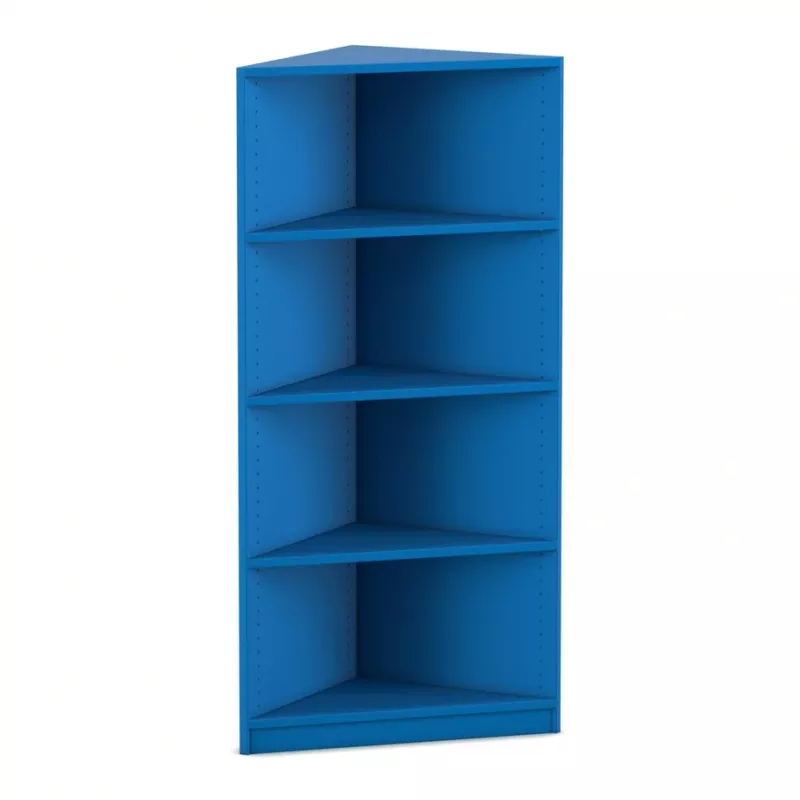 Regal, Eckregal, Bücherregal, blaue Farbe, Offenes Regal