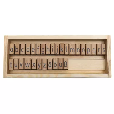 Holzbuchstaben, Alphabet, Stempelbuchstaben, Schriftzug, Kleinschrift