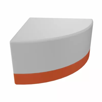 Schaubank, Ecke, Eckensitz, Grau, Oranger Rand