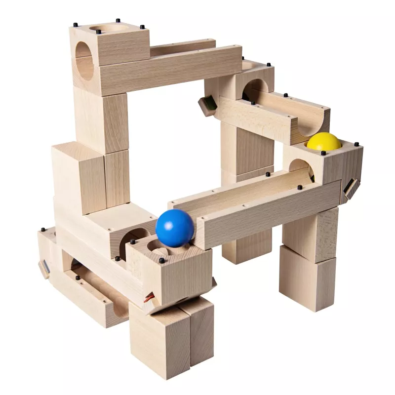 Holzbaukasten, Kugelbahn, Holzspielzeug, Bausteine, Konstruktionsspielzeug