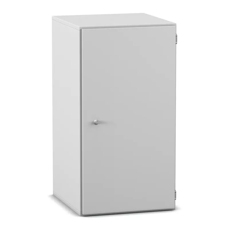 Kabinett, Schrank, Metall, Einbautür, weiß