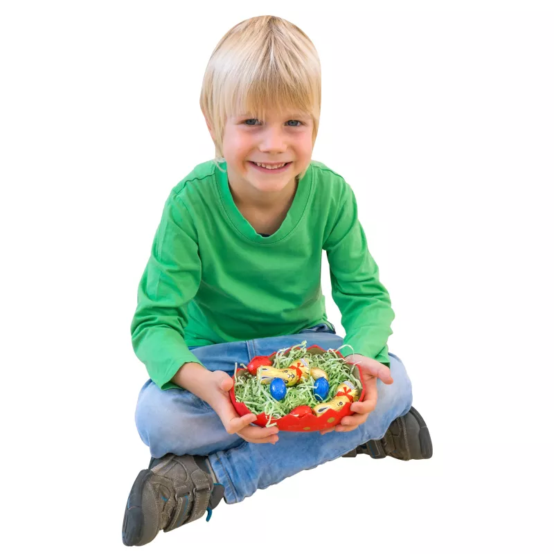 Kind, Ostergeschenk, Schale, Schokotaler, Osterdekoration