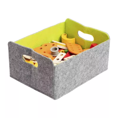 Klemmbausteine, Bausteine-Set, Holz/Plastik Mischmaterial, Spielzeugbox, Sortierkasten