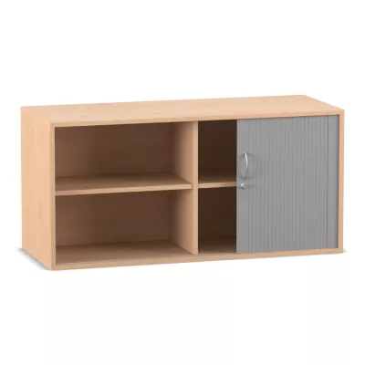 Holzschrank, Seitenbord, Vitrine, Schrank mit Tür, graue Tür