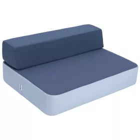 Hüpfpolster-Set mit geradem Rückenpolster Blau