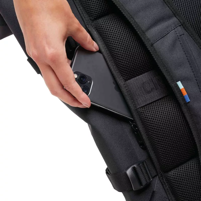 Rucksack, Smartphone, Seitentasche, Mesh-Paneel, Schwarz