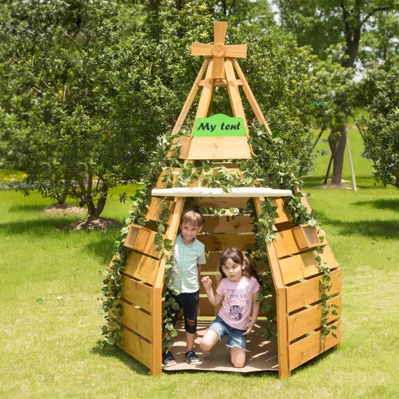 Spielhaus, Zelt, Holz, Kinder, Outdoor