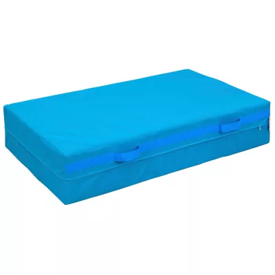 Schaumstoffmatratze, Aufblasbarer Matratzenbezug, Blau, Tragegriff, Klappbare Matratze