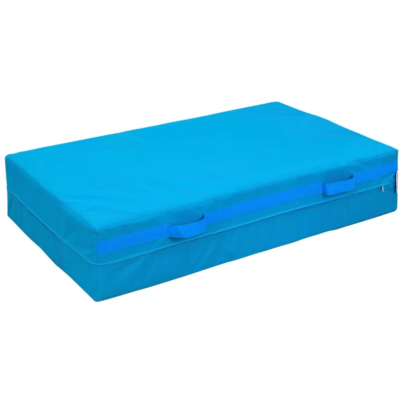 Schaumstoffmatratze, Aufblasbarer Matratzenbezug, Blau, Tragegriff, Klappbare Matratze