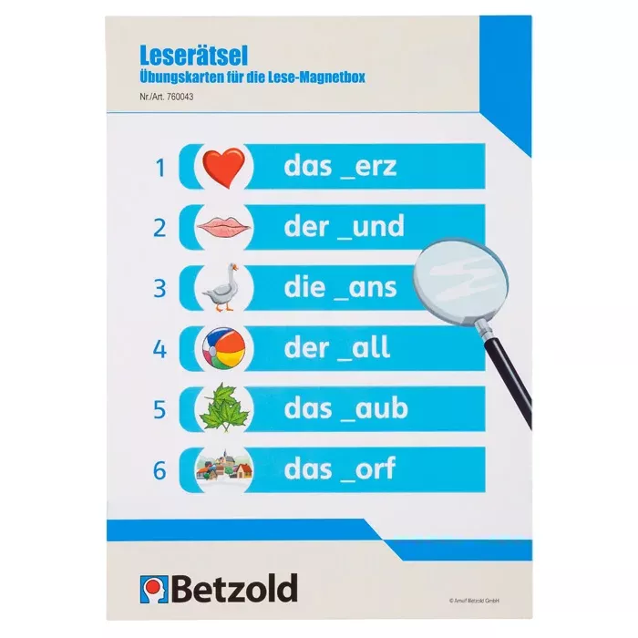 Lernkarten, Lese-Magnetbox, Magnetbox, Deutsch, Bildkarten