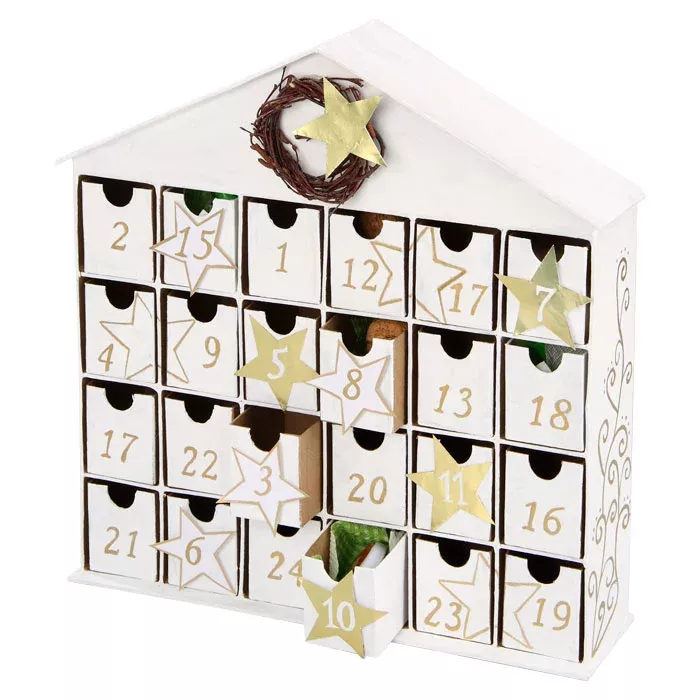 Adventskalender, Kleinteile, Holz, Sterne, Türchen