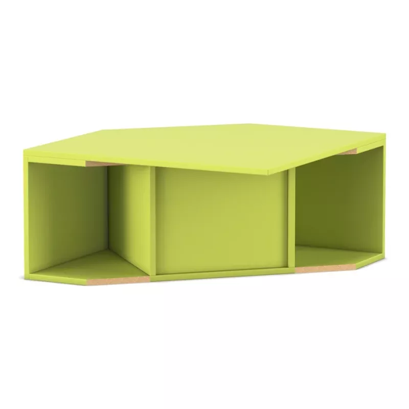 Couchtisch, Aufbewahrungskasten, hellgrün, offene Fächer, modular