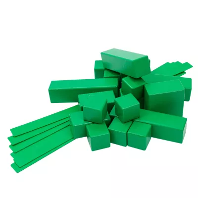 Holzbausteine, Bausteine, Grün, Rechteckige Blöcke, Kleinstücke