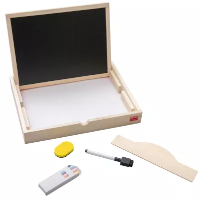 Schreibtafel, Kreidetafel, Holzkiste, Mal-Set, Zubehör
