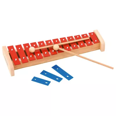 Xylophon, Musikinstrument, Holz, Rote Balken, Hämmerchen
