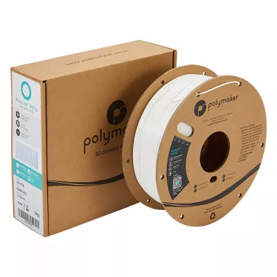 3D-Druck-Filament, PETG, weiß, Spule, PolyMaker
