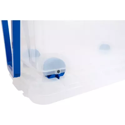 Kunststoffkasten, Klarsichtbehälter, Schublade, Rollenführung, Blue/Weiß