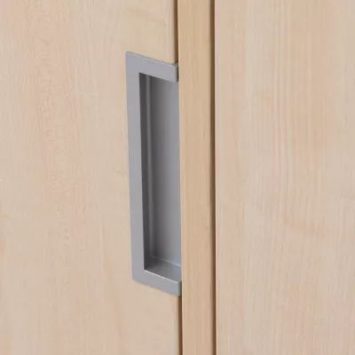Schrankgriff, Griffstange, Metallgriff, Edelstahloptik, Holzlaminat