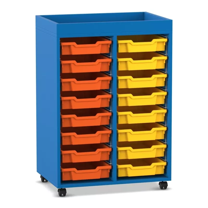 Kunststoffschubladen, Aufbewahrungsbox, Rollwagen, Orangene Schubladen, Gelbe Schubladen