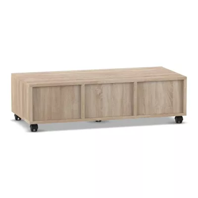 Lowboard, TV-Konsole, Schiebetüren, Holzoptik, Rollen