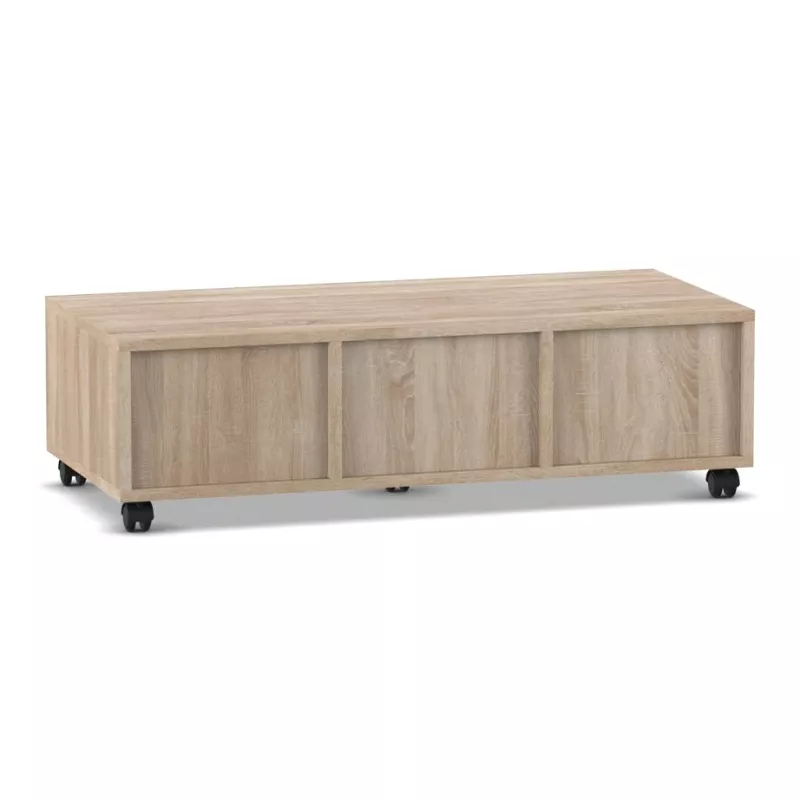 Lowboard, TV-Konsole, Schiebetüren, Holzoptik, Rollen
