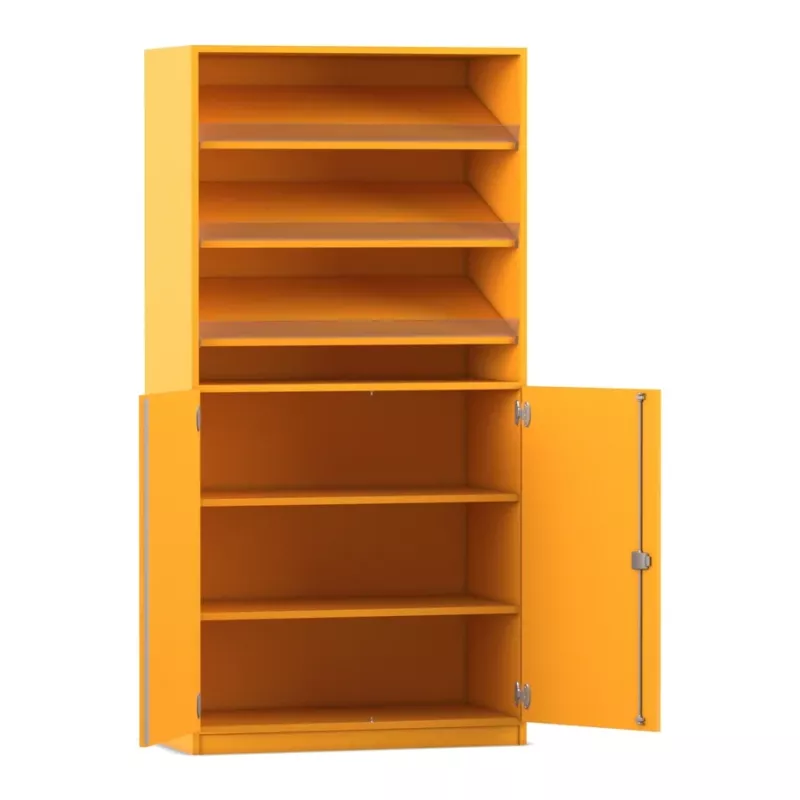 Schrank, Regal, Wandregal, Scharniere, orange