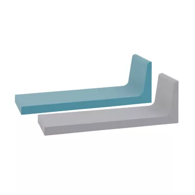stuhl, armlehnenunterstützung, ergonomisch, blau, gekrümmterrücken