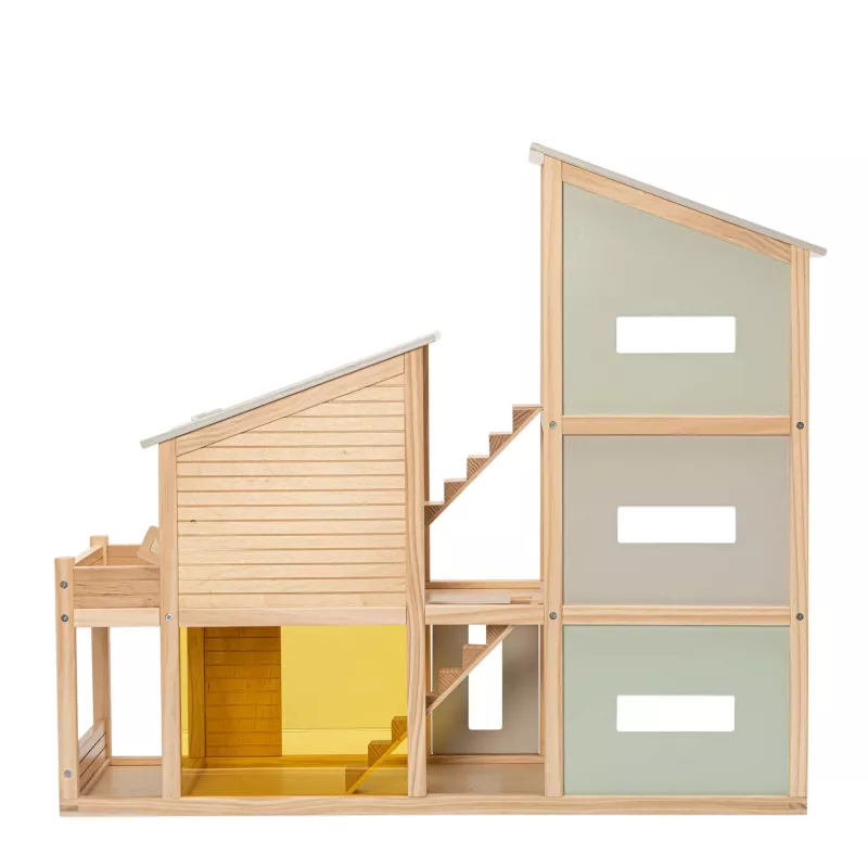 Holzspielhaus, Kletterturm, Kinderhaus, Mehrstöckiges Spielhaus, Treppenhaus