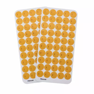 Tabletten, Aufkleberfolien, orangefarbene Punkte, Punktaufkleber, Betzold Beschriftung